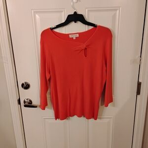 Philosophy Women's Vibrant Coral Long Sleeve Top Size 3X Runs Small. New